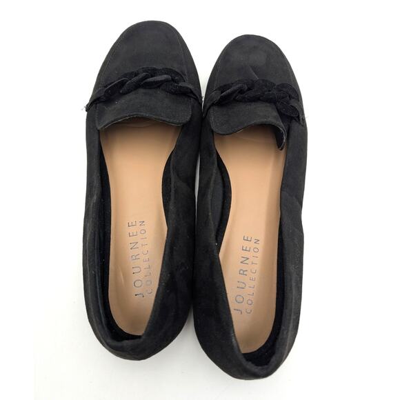 Journee Collection Cordell Slip On Loafer Flats Women's Black Size US12 - Picture 5 of 11